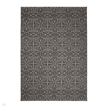 County Victorian Grey In-Outdoor Flatweave Rug-Melrose-Rug Love - The Most Loved Rug Store